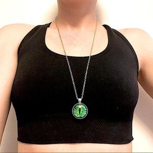 Cat Eye Glass Drop Style Jewelry Necklace